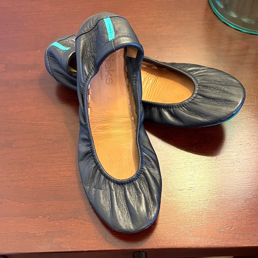 Tieks - Black Leather Flats